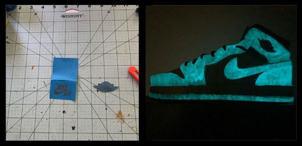 Cardboard Air Jordan 1s Mids That Glow in the Dark : 11 Steps (with ...