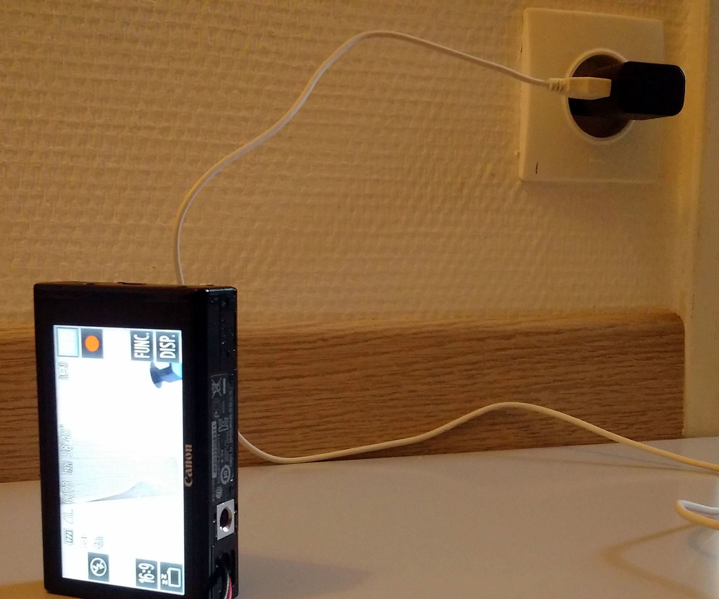 Digital Camera Power From USB or Wall Outlet (Canon 500HS 510HS or Other)