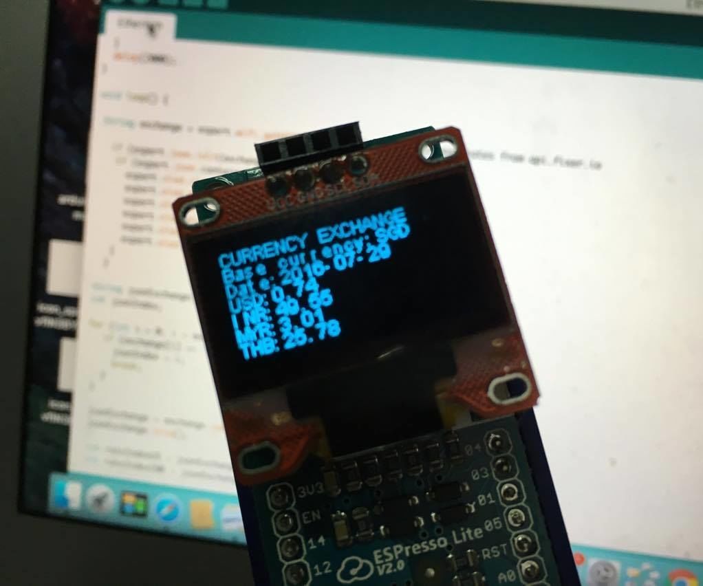 Fast & furious exchange rate tracker with ESP8266 ESPresso Lite V2