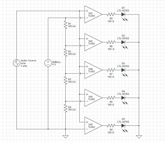 LED Comparator Display - Audio Volume Level