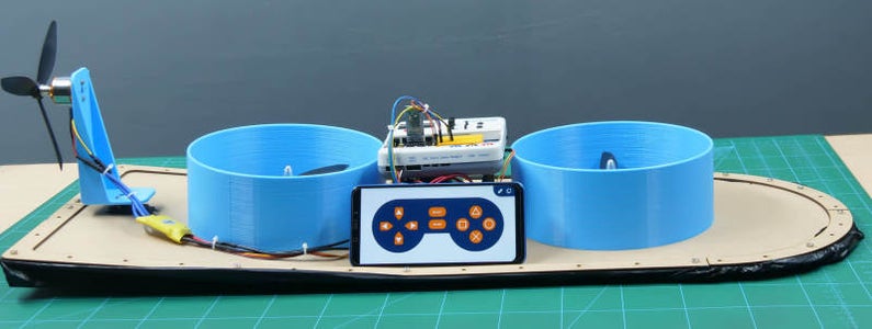 Smartphone Conrolled Hovercraft Made Using Evive-Arduino Based Embedded Platform