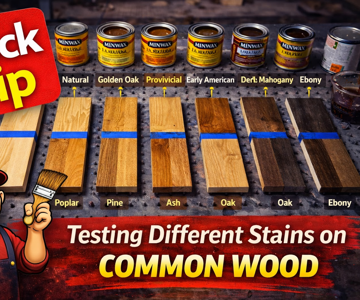 Testing Stains on Common Lumber