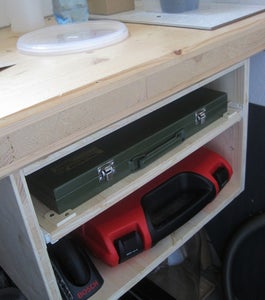 Workbench Toolbox Drawer With a Storage Shelf at the Bottom