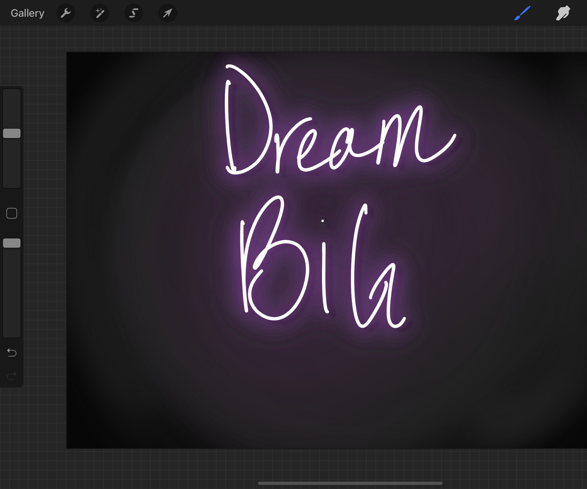 Procreate Neon Lettering Effect