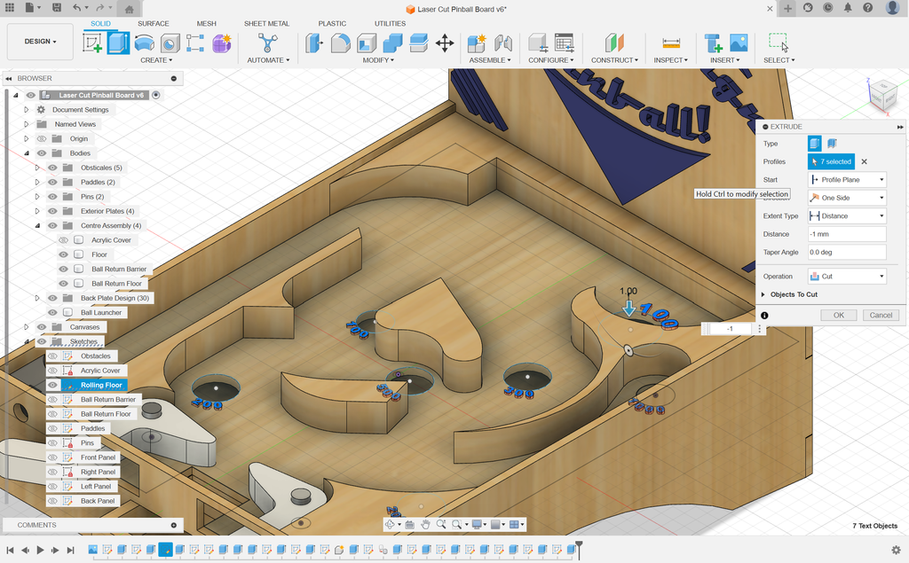 Pinball Arcade Machine - Lasercut & 3D Printed : 22 Steps (with ...