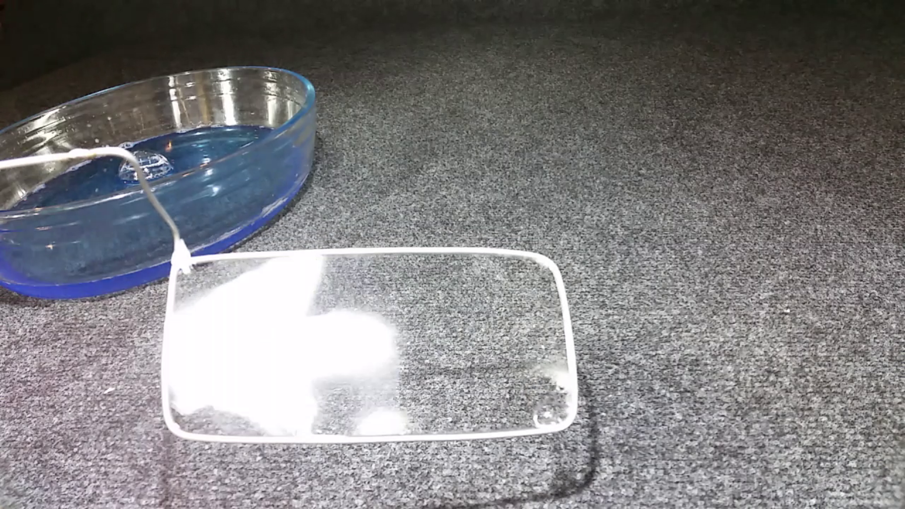 Strength of the Water Tension With a Rectangle