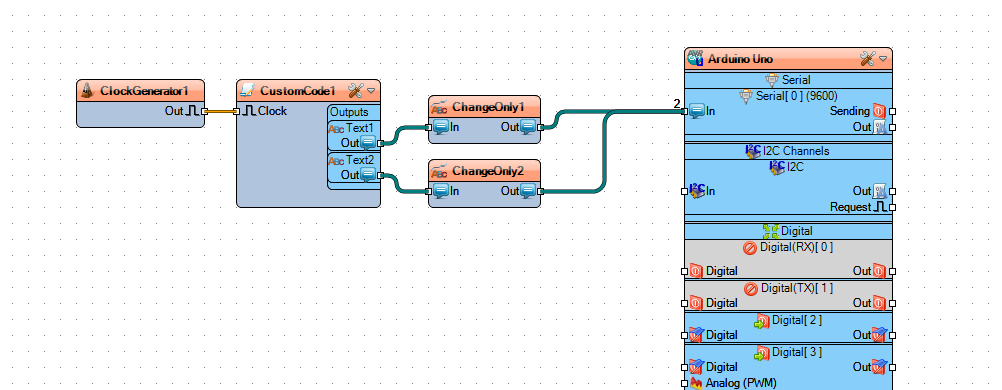 In Visuino Connect Components
