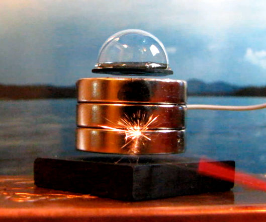 Stacked Levitation With Sparks and Bubbles