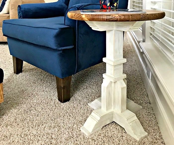 $50 DIY Pedestal Side Table