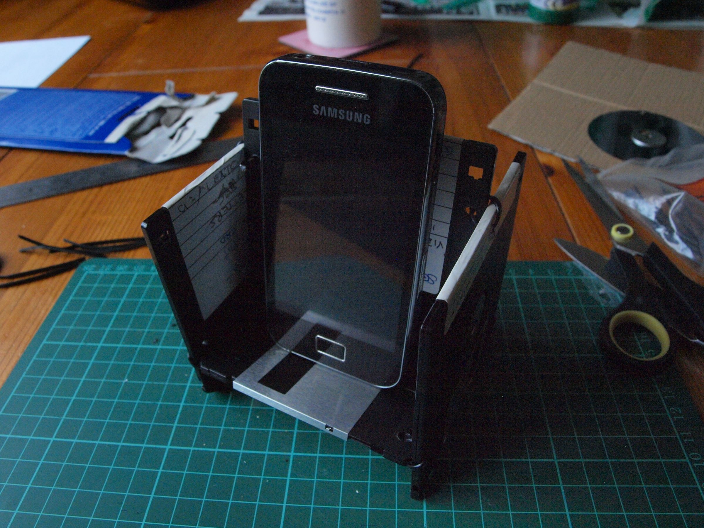 Floppy disk phone dock