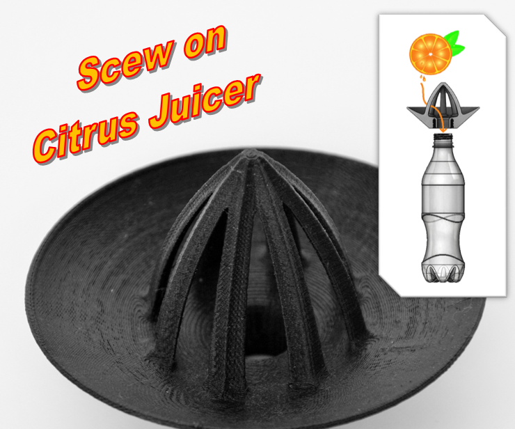 Screw on Bottle Citrus Juicer (3D Printed)