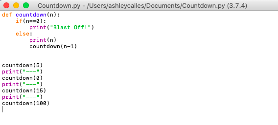 How to Write a Simple Countdown Recursive Function in Python : 10 Steps ...