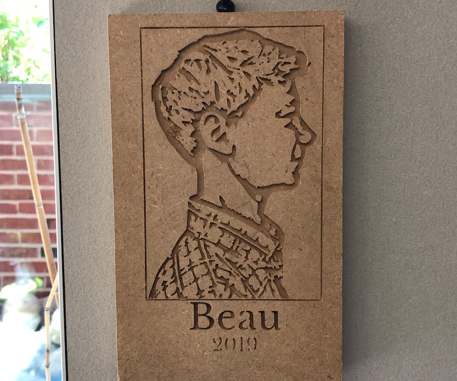 Simple CNC Carved Profile Portraits