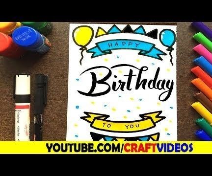 HOW TO DRAW BIRTHDAY CARD