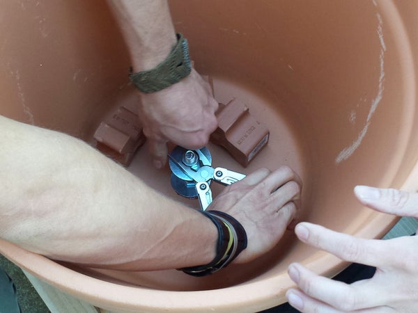 Prepare the Central Bolt, Bolt Shut the Hole on the Outer Pot