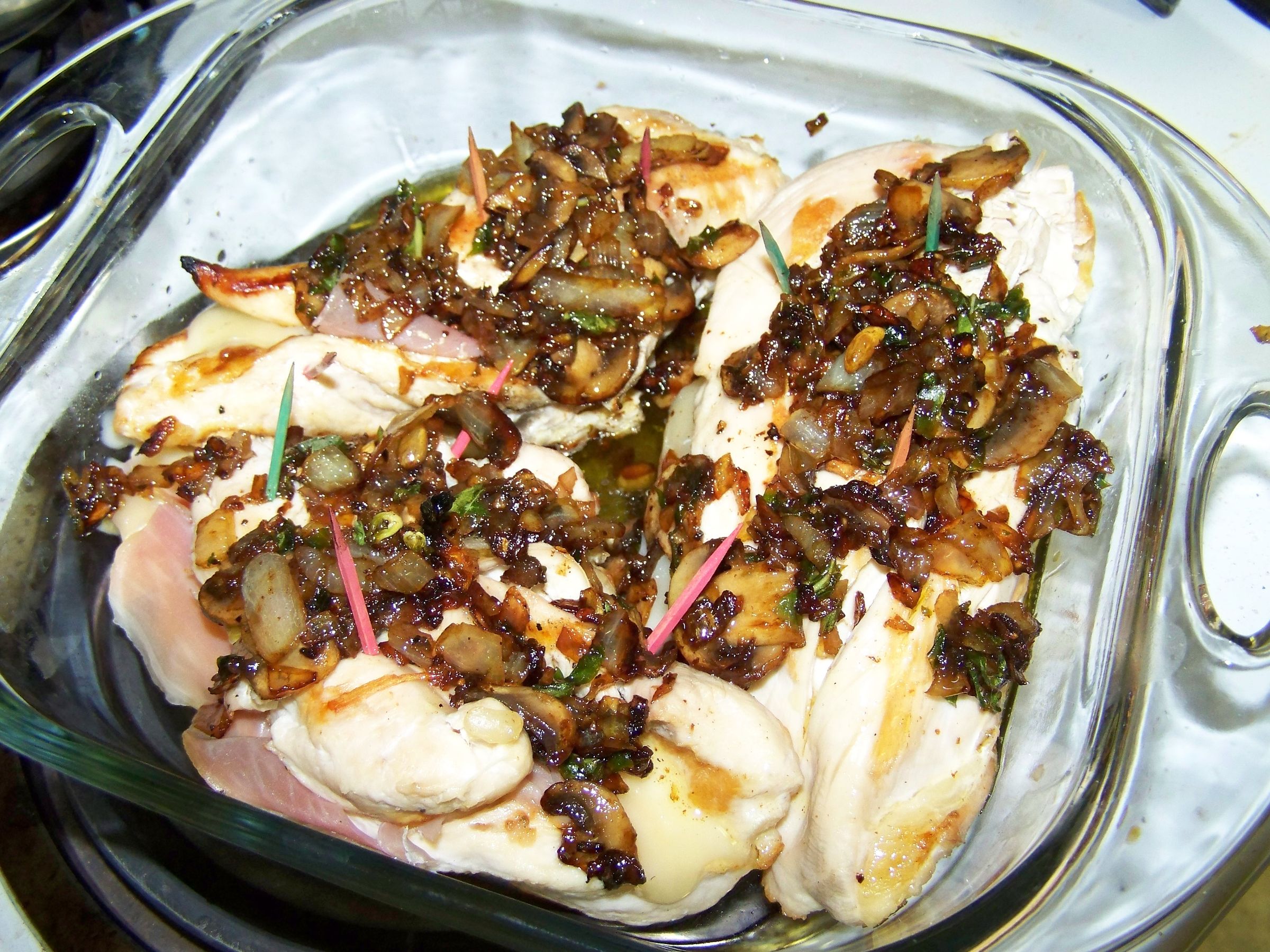 Stuffed Chicken With Lemon Butter Mushroom Sauce