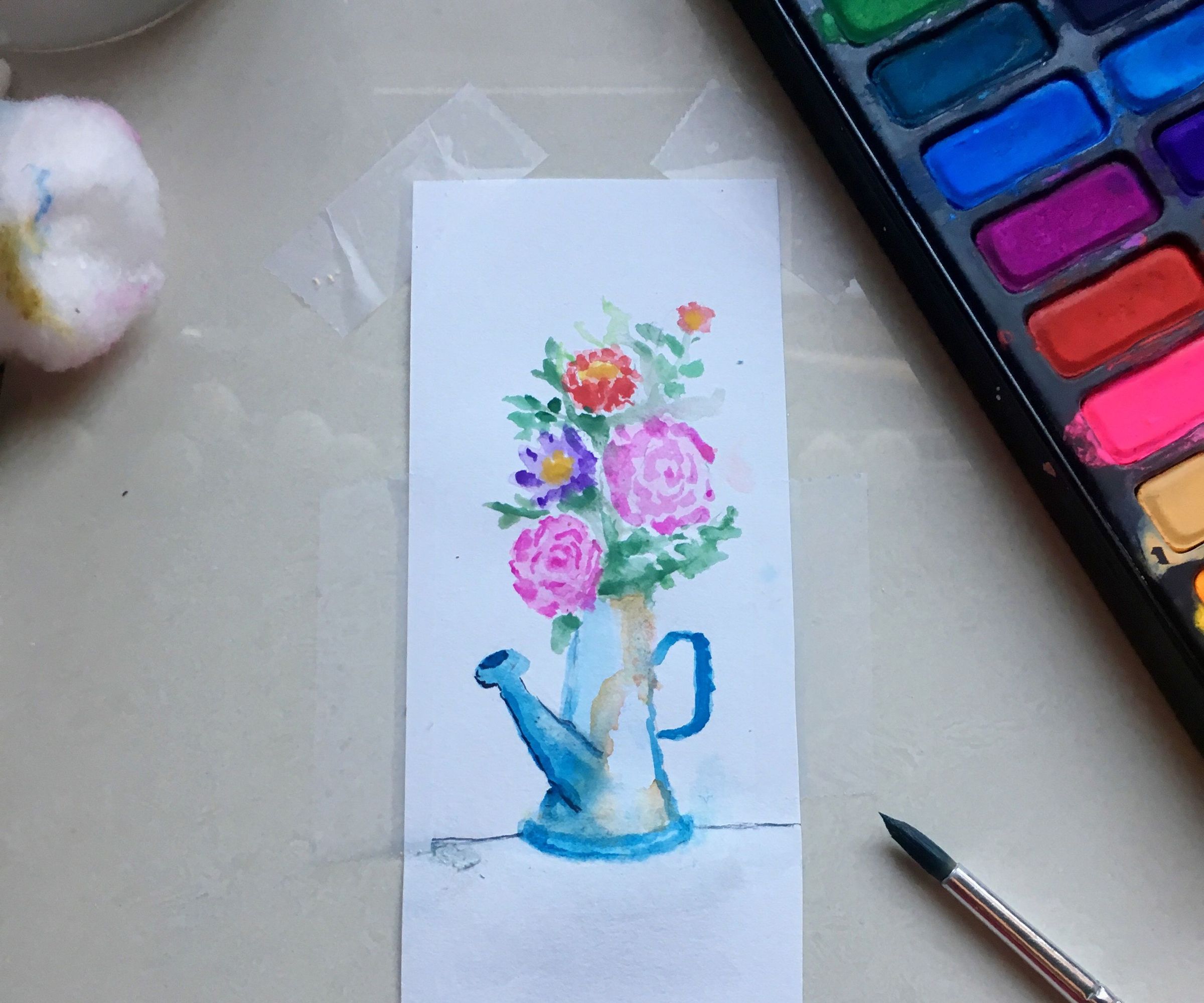 Floral Watercolor Bookmark