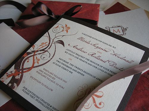 Elegant Fall Colored Wedding Invitations