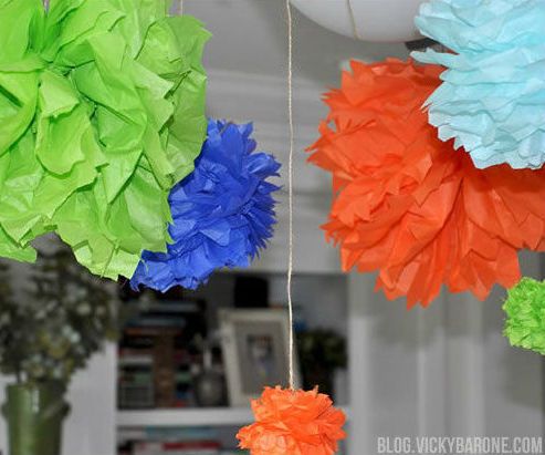 DIY Tissue Paper Pom Poms