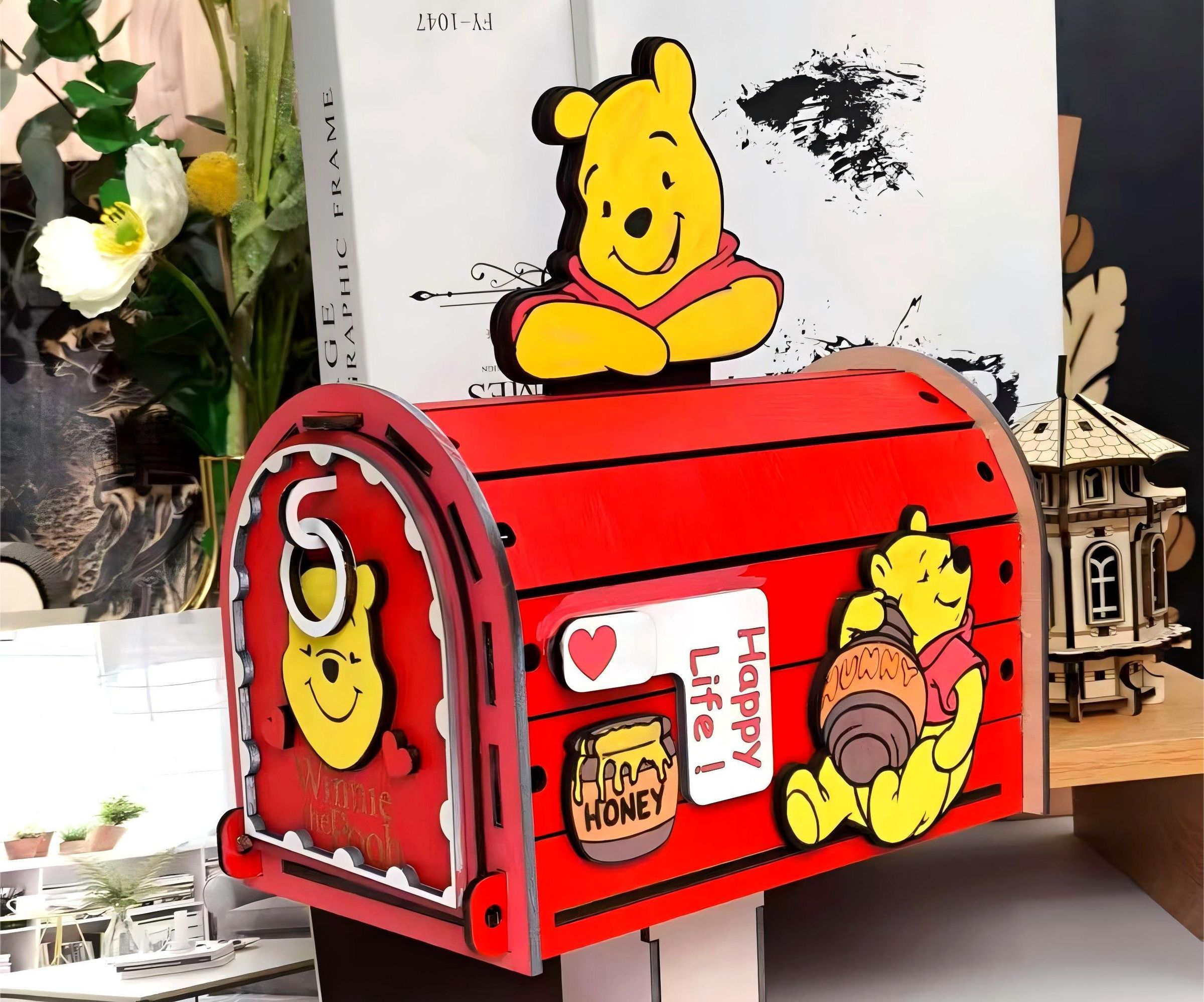 Winnie the Pooh Desktop Mailbox | Laser Cut, Storage, Gift