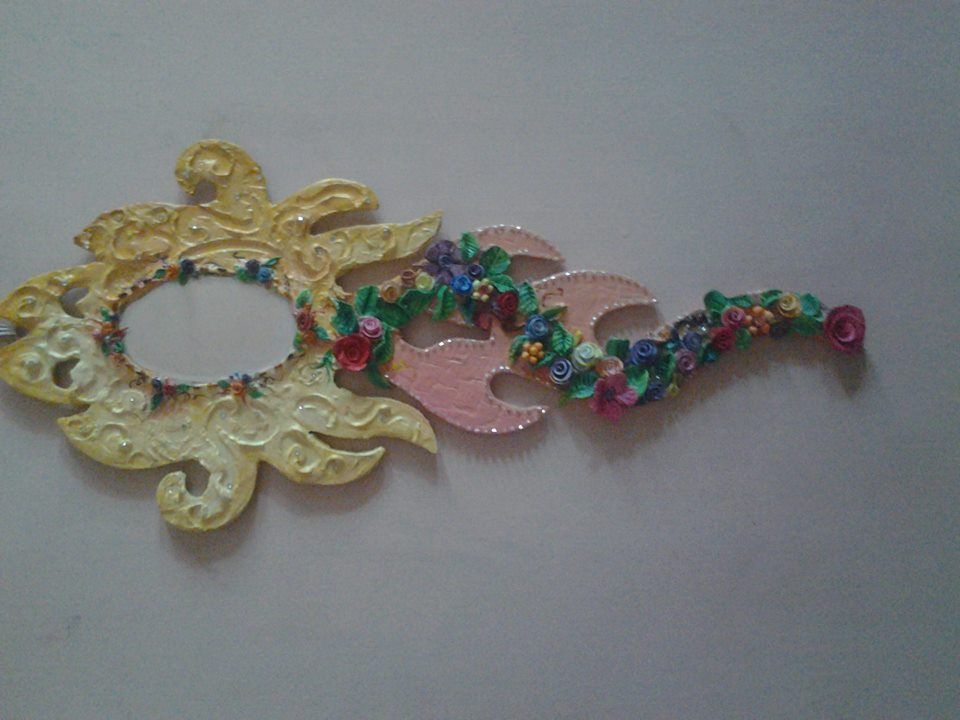 Hardwood Wall Hanging With Mirror in the Centre