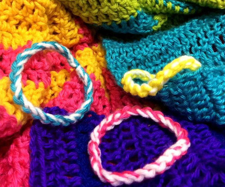 DIY Fashion Rainbow Yarn Bracelets
