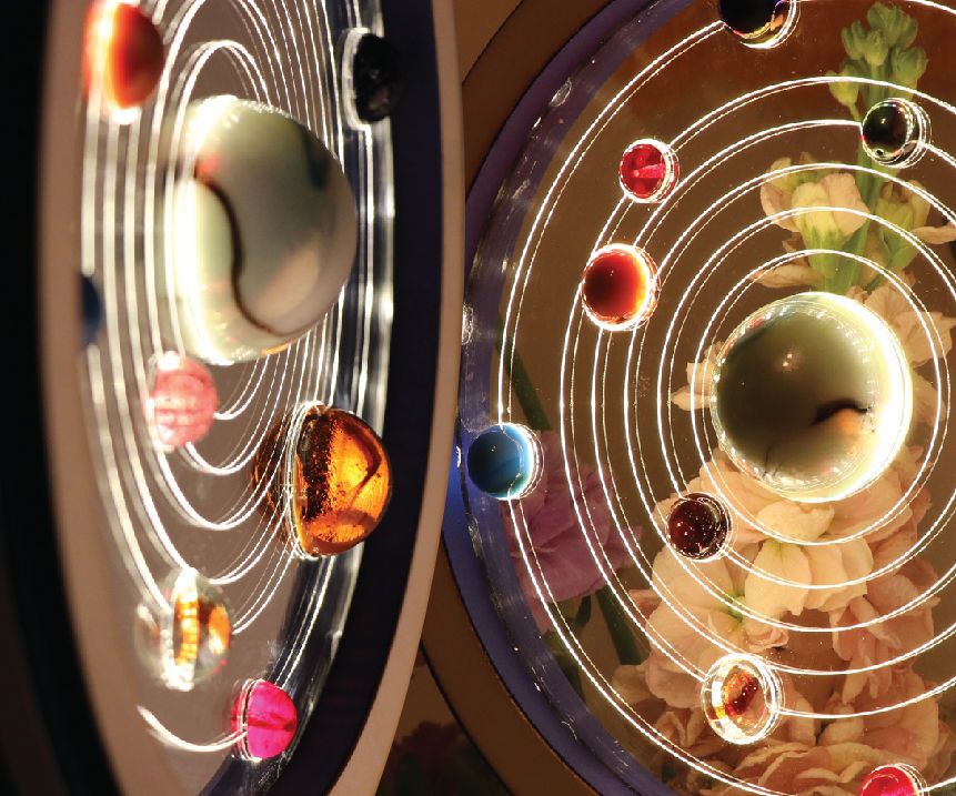 Solar System With Glass Marbles and Light