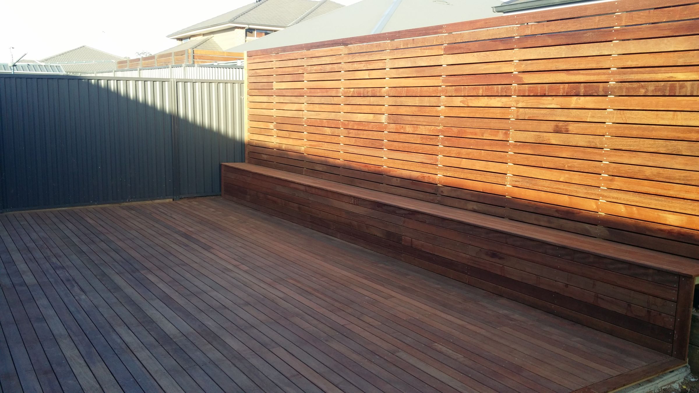 Timber decking on top of concrete