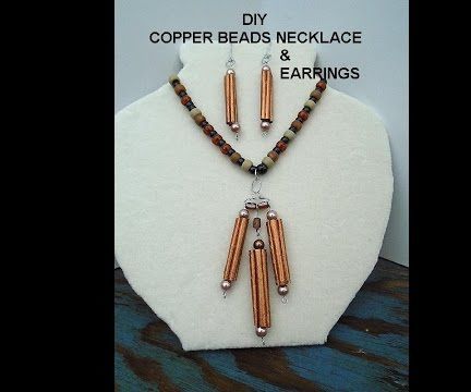 PAPER BEADS, COPPER PENDANT 