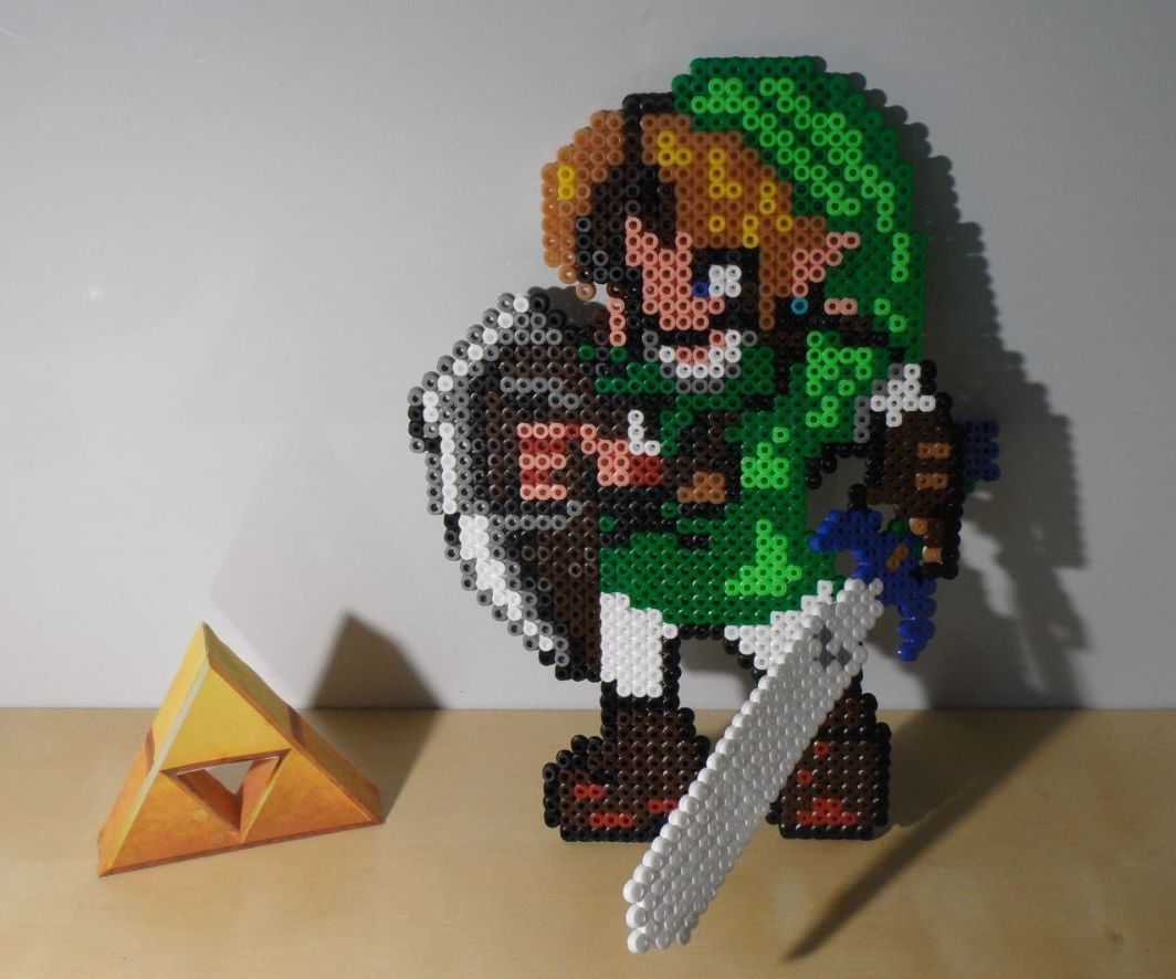 Link With the Master Sword -The Legend of Zelda 3D Perler Beads-