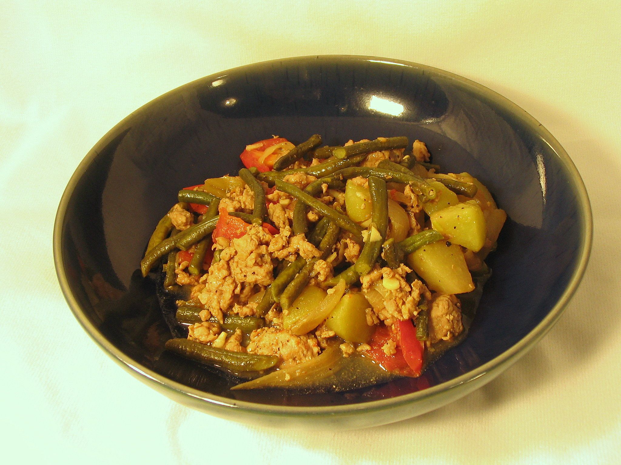 Turkey Sausage With Green Beans and Chayote Squash