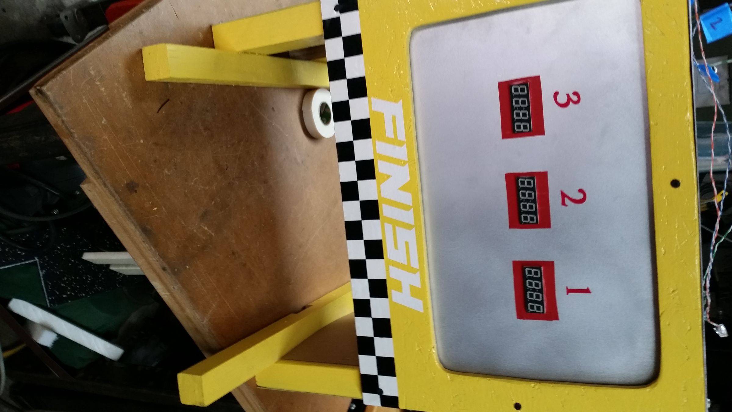 Recycled Pinewood Derby Track and Made From Scratch Arduino Timer for