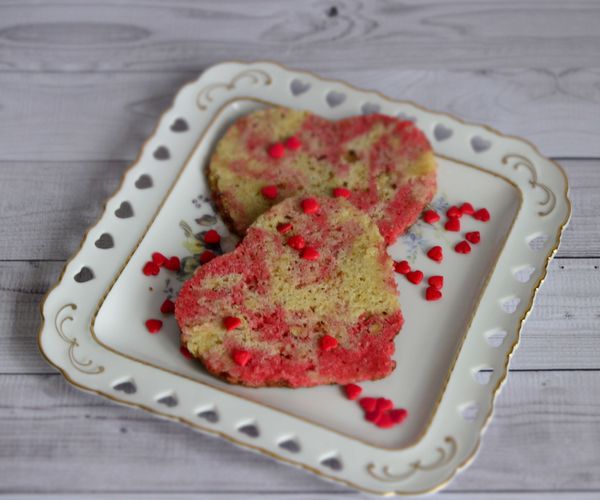 Pink and White Brownie With White Chocolate