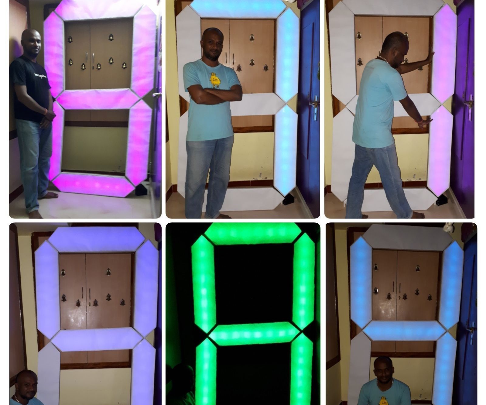 7 Feet 7 Segment RGB Display With BT App
