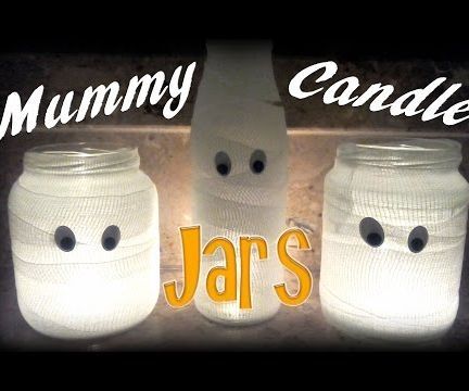 Mummy Candle Jars - Halloween Craft