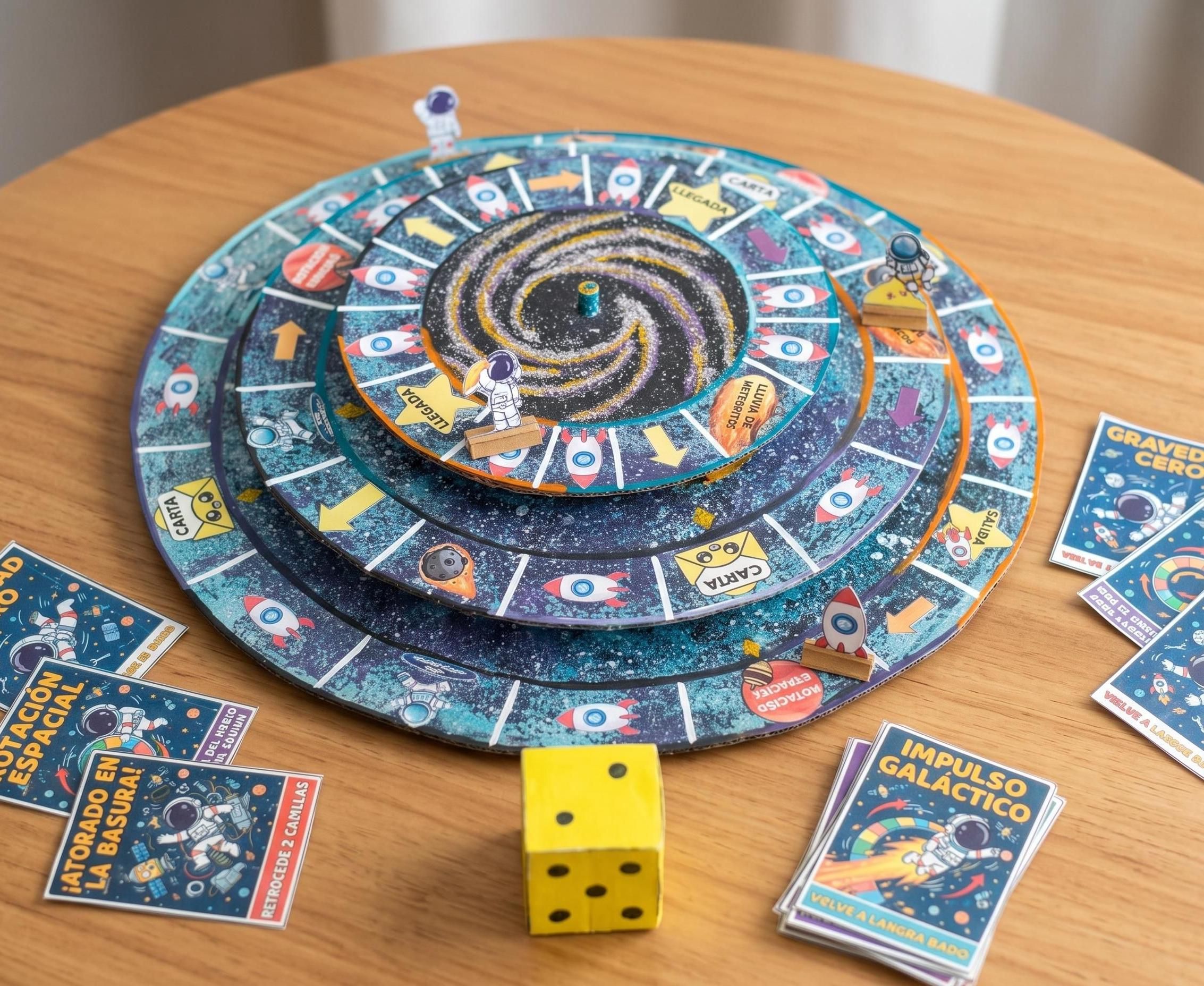 DIY Recycled Cardboard Space Rally: Interactive Rotating Board Game