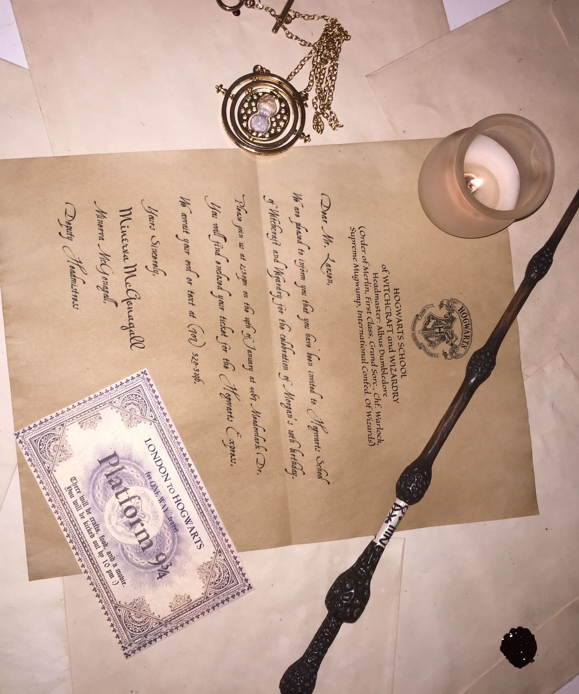Hogwarts Acceptance Letter (Birthday Invitations)