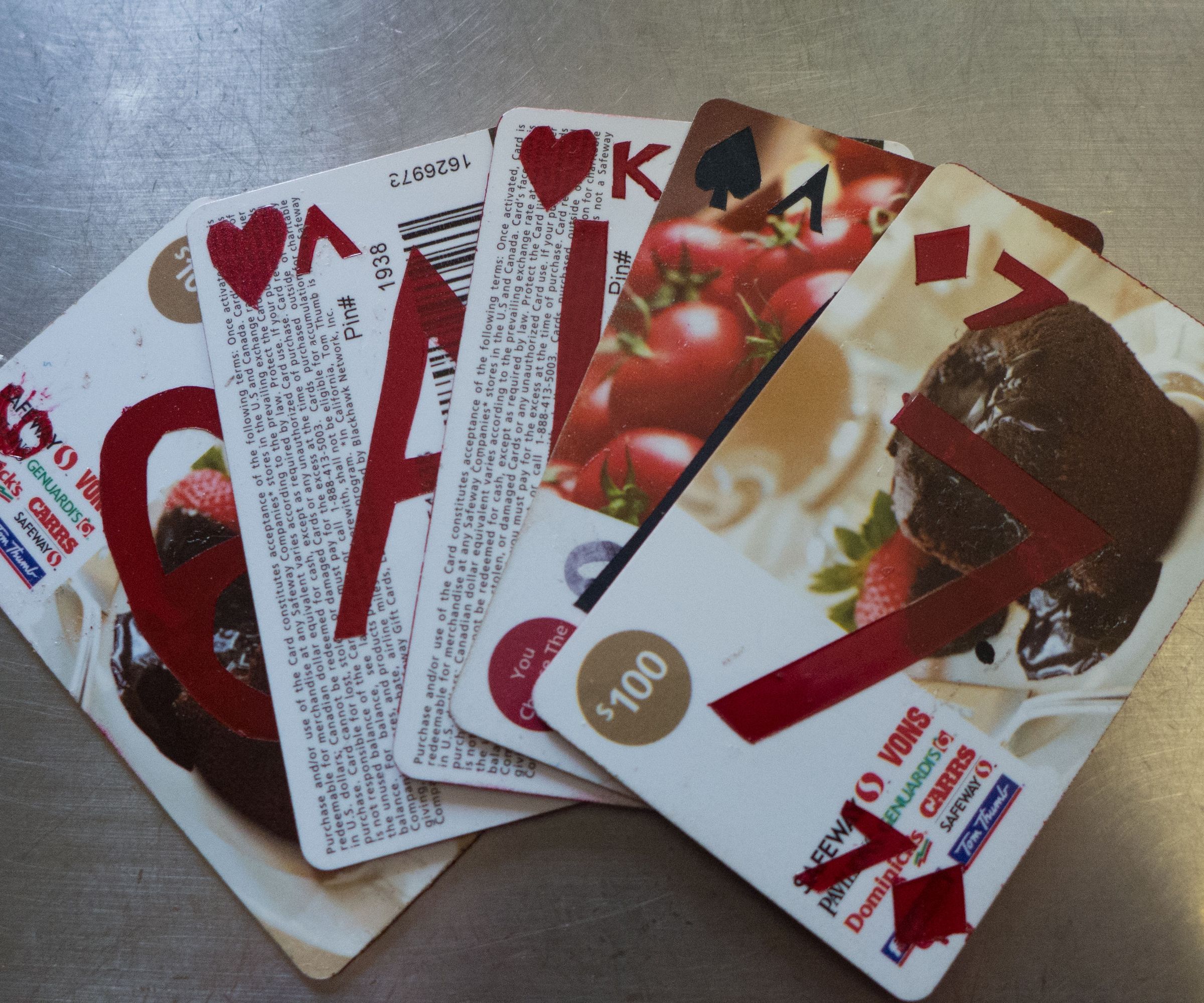 Gift Cards Tranformed Into Playing Cards