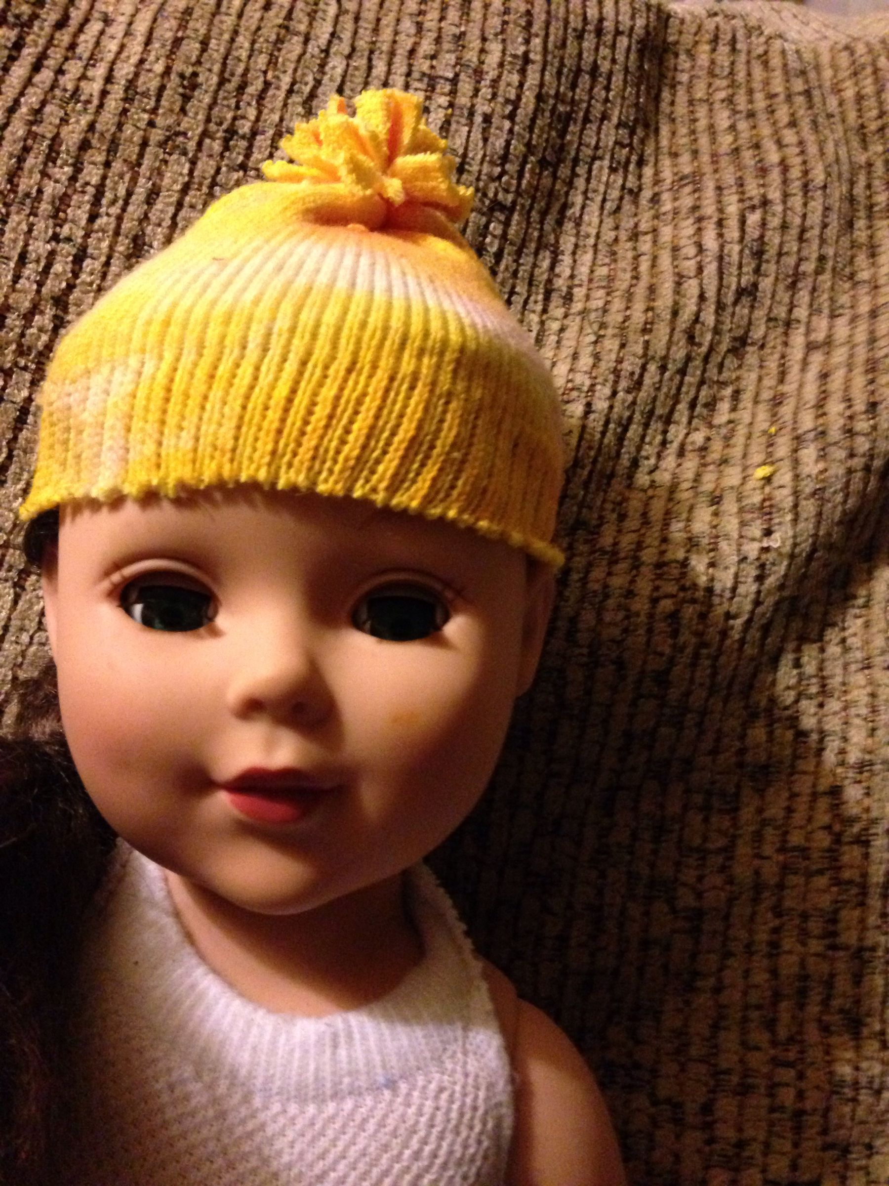 Easy No-Sew Doll Ski Cap