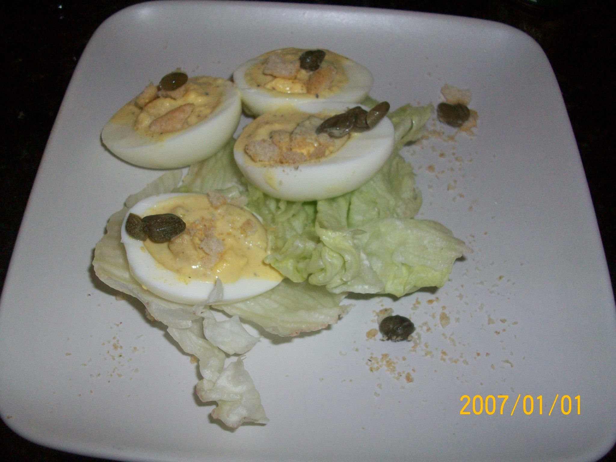 Easy Caesar Salad Deviled Eggs