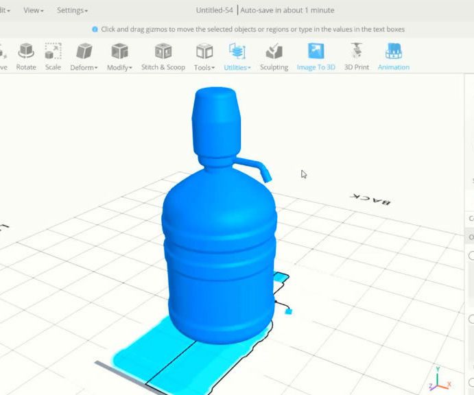 SelfCAD 3D Plastic Bottle