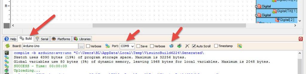 Generate, Compile, and Upload the Arduino Code