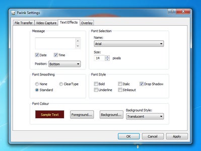Setting Up the Text Effects Tab