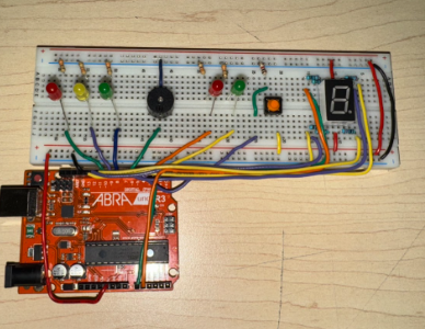 Traffic Lights With Working Pedestrian Button With a 7 Segment Timer and Buzzer!!!