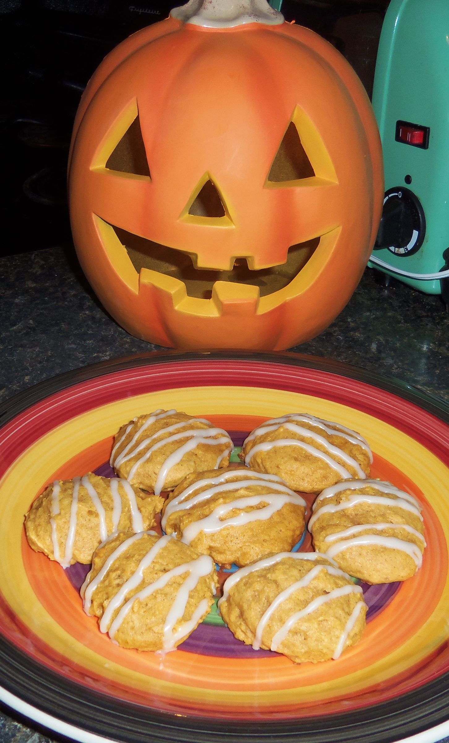 Pumpkin Cookies With Glaze