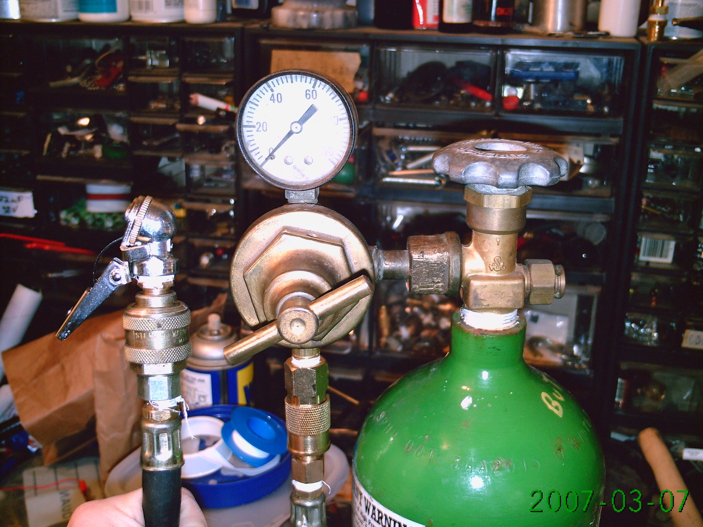 CO2 system for running air tools and filling tires