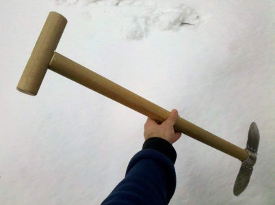Assemble the Car Snow Shovel With Wood Handle and Grip