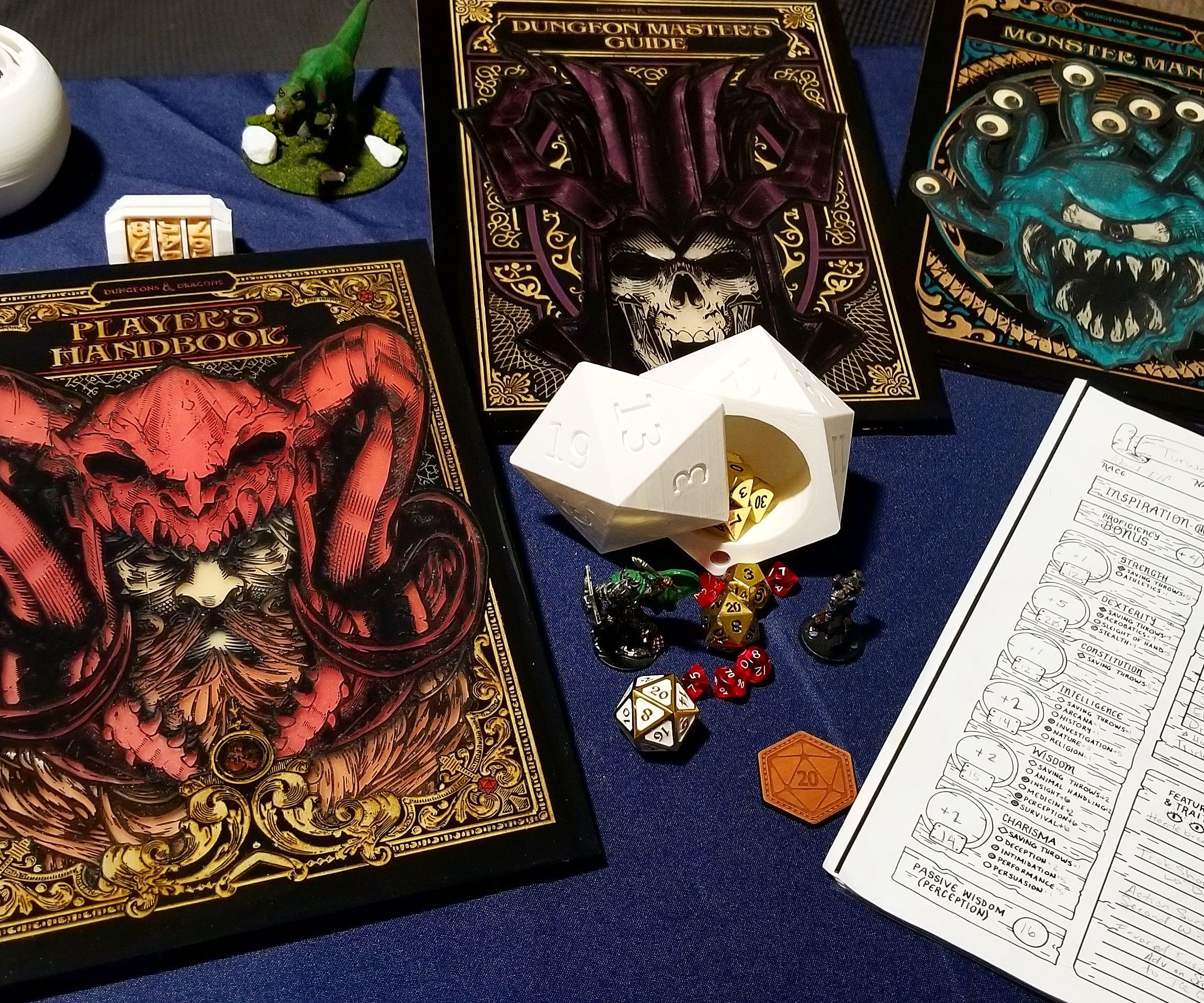 Player's Handbook Cover Art Made From Wood and Resin