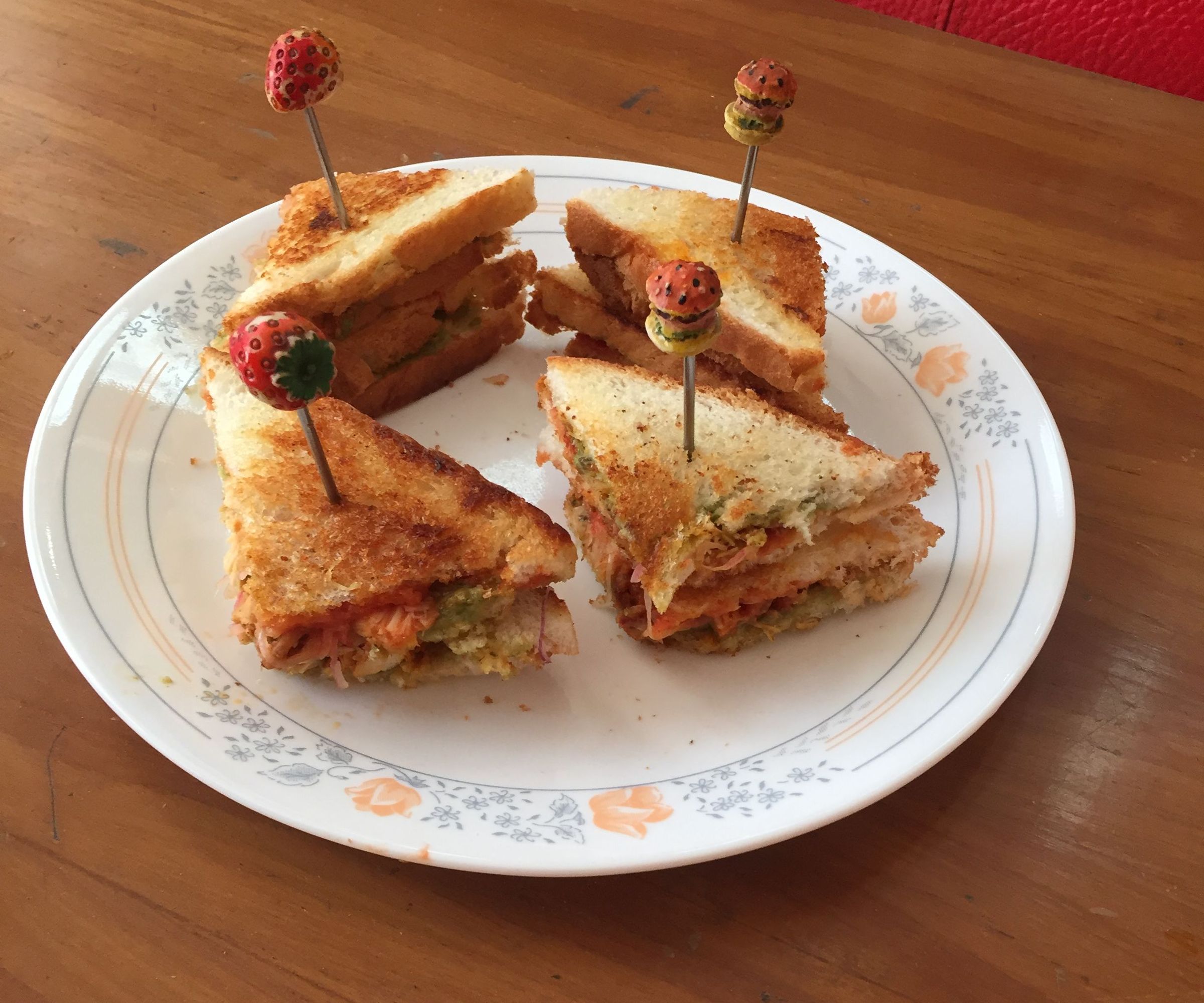 Mint Mayo and Chicken Tikka Tea Sandwich