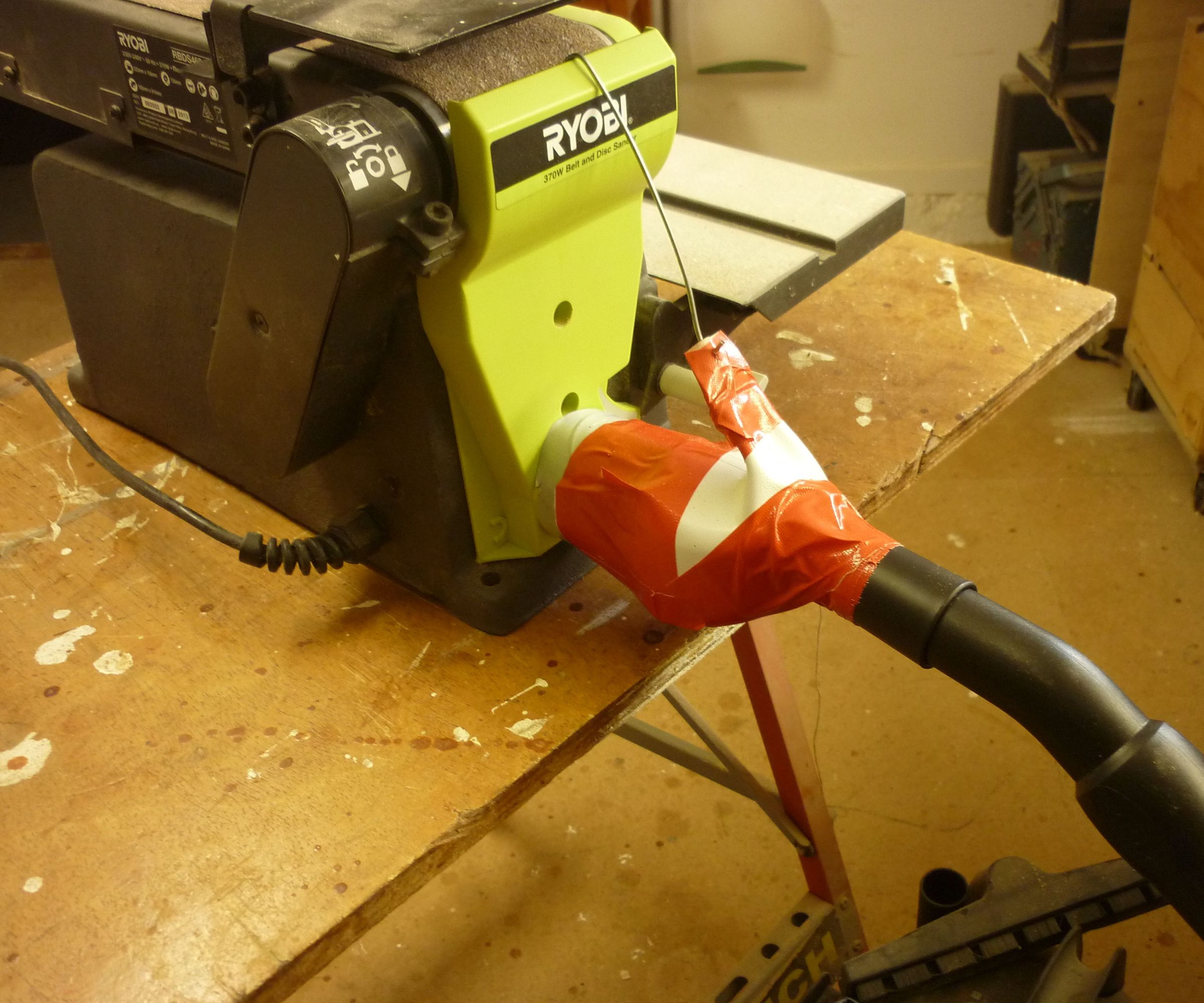 Dust Extraction Adaptor From Junk (and Duct Tape)
